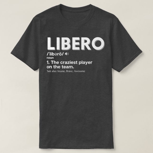 Funny Volleyball Players Libero T Shirt (Design framsida)