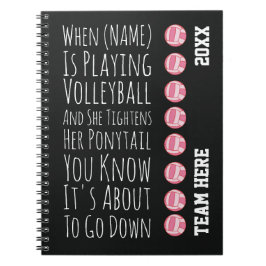 Funny Volleyball Team Player Gifts For Her Girls Anteckningsbok