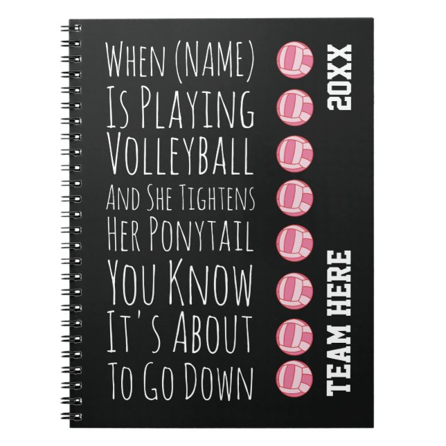 Funny Volleyball Team Player Gifts For Her Girls Anteckningsbok (Framsidan)