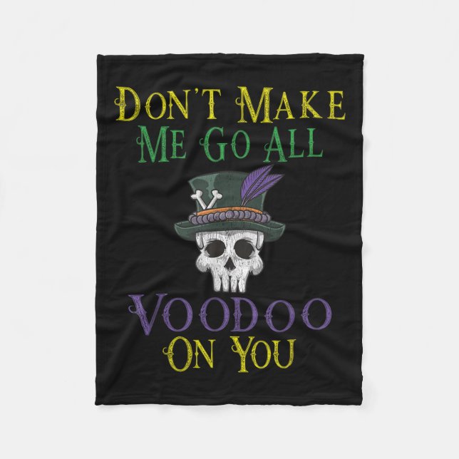Funny Voodoo Quote - Witch Doctor Skull Mardi Gras Fleecefilt (Framsidan)