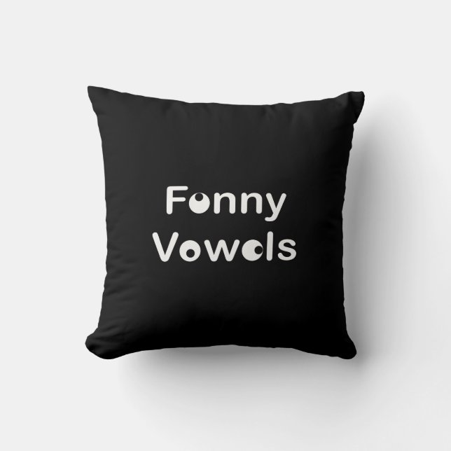 Funny Vowels Futuristiska White Classic Kudde (Framsida)