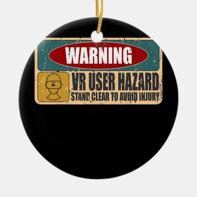 Funny VR-användare  spelare - Virtuell verklighet Julgransprydnad Keramik (Framsidan)