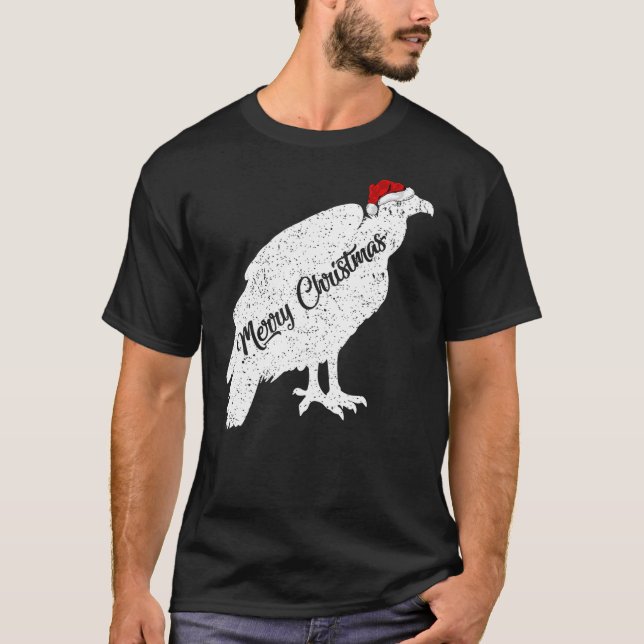 Funny Vulture Bird Lover Xmas Santa Hat Vulture Ch T Shirt (Framsida)