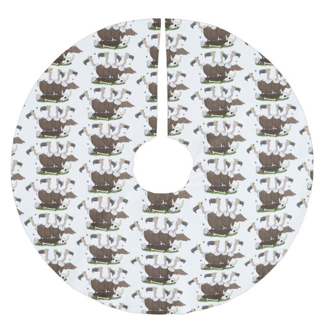 Funny vultures humor tecknad julgransmatta borstad polyester (Framsidan)