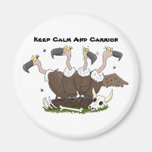 Funny vultures humor tecknad magnet