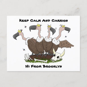 Funny vultures humor tecknad vykort