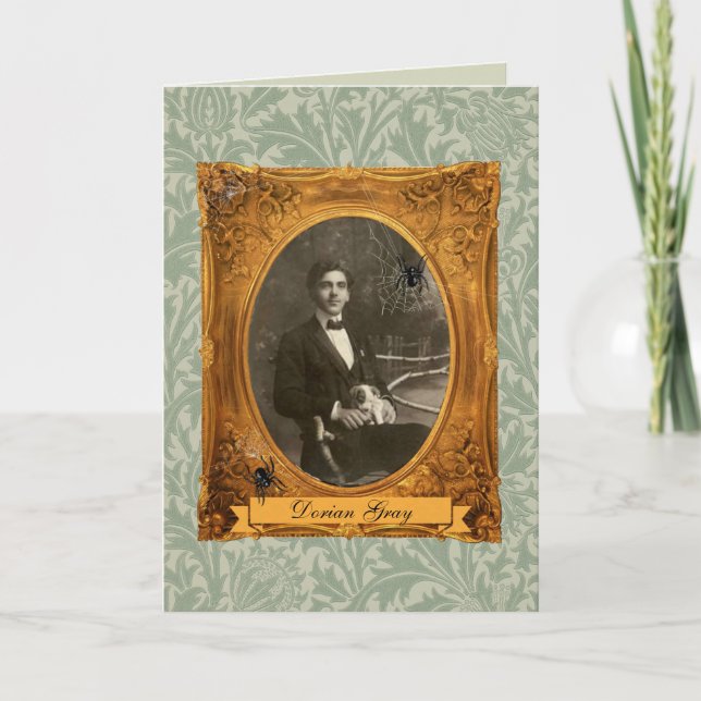 Funny Vuxen Dorian Grått Halloween Birthday Anpass Kort (Framsida)