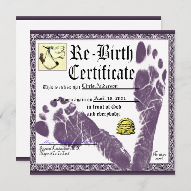 Funny vuxen födelsedagsfest inbjudan (Fram/baksida)