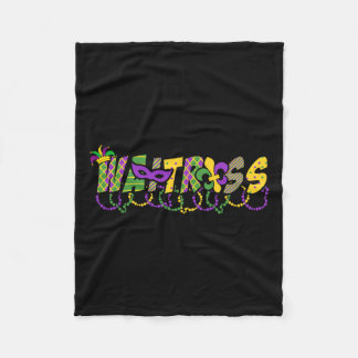 Funny Waitress Mardi Gras Shirt Festival Party Mas Fleecefilt