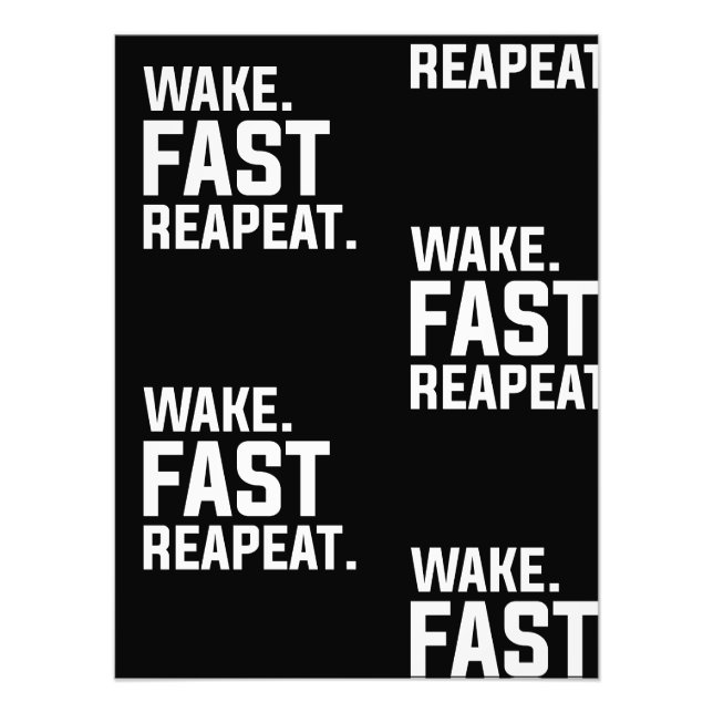 Funny Wake Fast Repeat Graphic Sarkastic Fototryck (Framsidan)