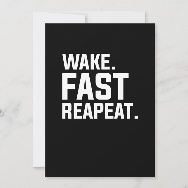 Funny Wake Fast Repeat Graphic Sarkastic Inbjudningar (Framsida)