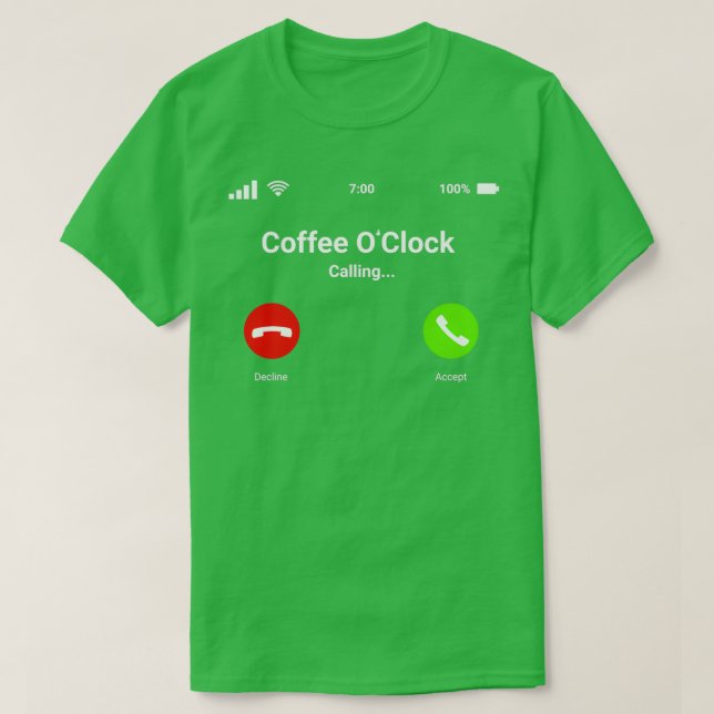 Funny Wake Up Coffee Ox27Clock Office 1 T Shirt (Design framsida)
