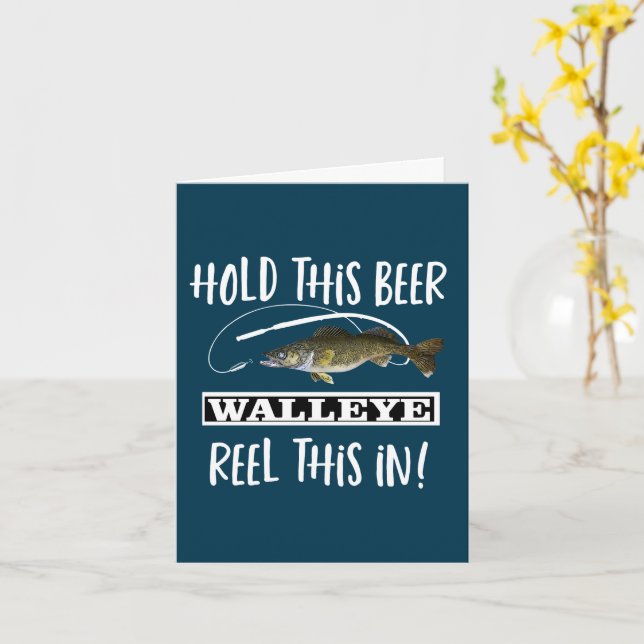 Funny Walleye Pun Fishing Birthday Kort (Gul blomma)