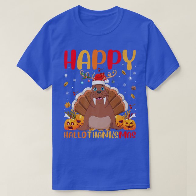 Funny Walrus Animal Lover Happy Walrus HelloThanks T Shirt (Design framsida)