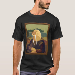 Funny Walrus Mona Lisa Art Parody T Shirt
