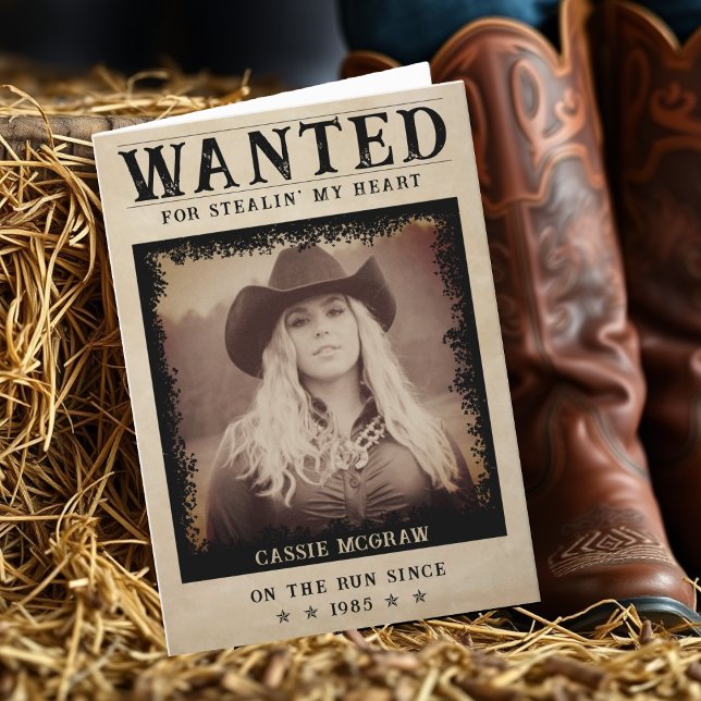 Funny Wanted Poster Make Wife Grattis på födelseda Tack Kort (Funny Wanted Poster Husband Wife Happy Birthday Thank You Card
)