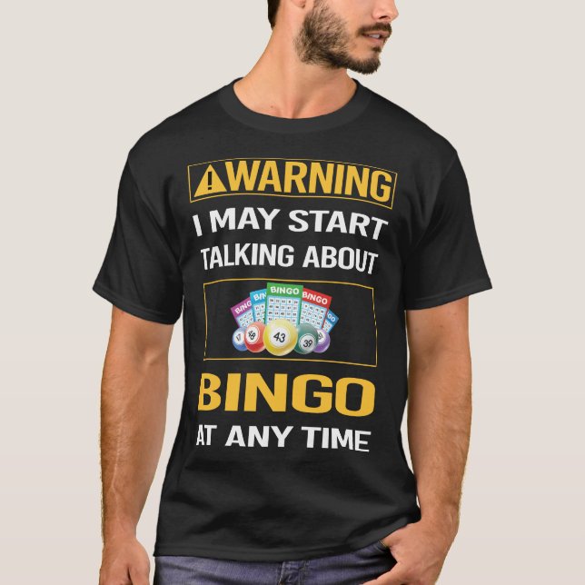 Funny Warning Bingo T Shirt (Framsida)
