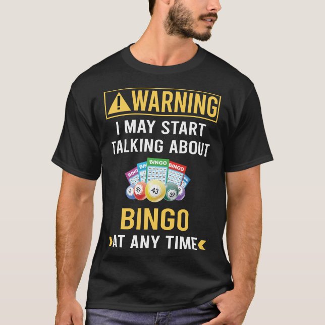 Funny Warning Bingo T Shirt (Framsida)