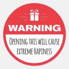 Funny Warning: Extreme Happiness Runt Klistermärke