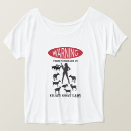 FUNNY Warning Farm patrullerad av Crazy Goat Dam Tee Shirt