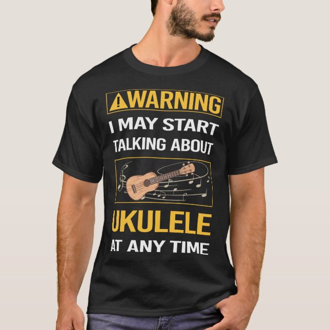 Funny Warning Ukulele T Shirt (Framsida)