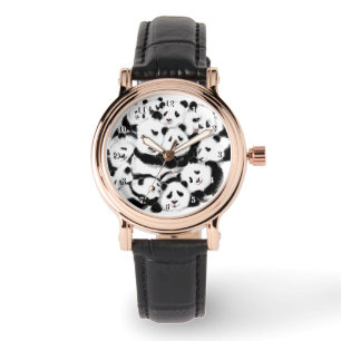 Funny Watch with Pandas - Lycklig Family Armbandsur
