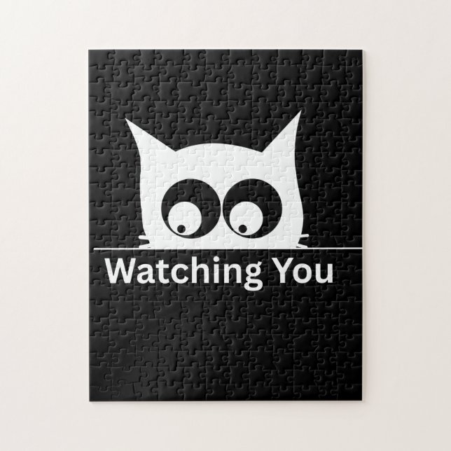 Funny Watching You Cat Cute Minimal Pussel (Vertikal)