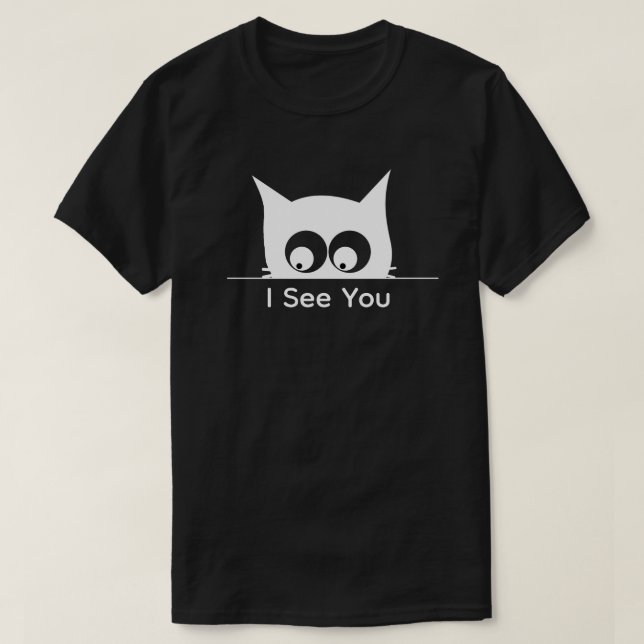 Funny Watching You Cat Cute Minimal T Shirt (Design framsida)