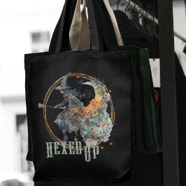 Funny Watercolor Creepy Witches Broom Halloween Tygkasse