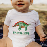 Funny Watercolor Dinosaur-Personlig T Shirt<br><div class="desc">Vattenfärgad färgad dinosaurie och namn personlig baby-kroppsdräkt. Anpassade!</div>