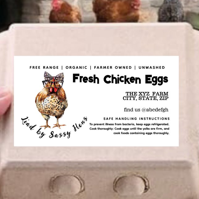 Funny Watercolor Egg Carton Label Fraktsedel (Skapare uppladdad)