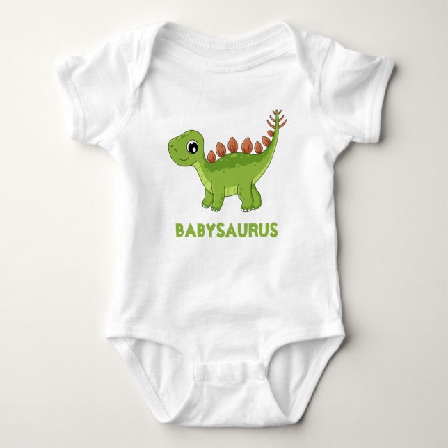 Funny Watercolor Grönt Dinosaur Dino Personlig T Shirt (Framsida)