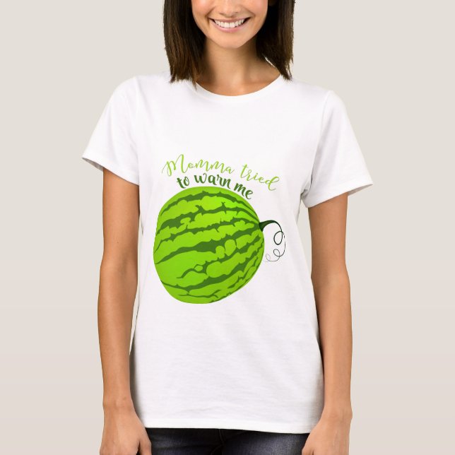 Funny Watermelon Belly T-shirt (Framsida)