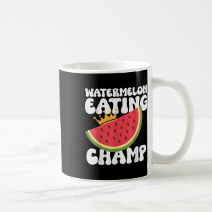 Funny Watermelon Eating Champ Summer Eating Kaffemugg