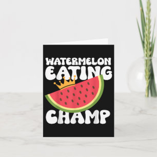 Funny Watermelon Eating Champ Summer Eating Kort