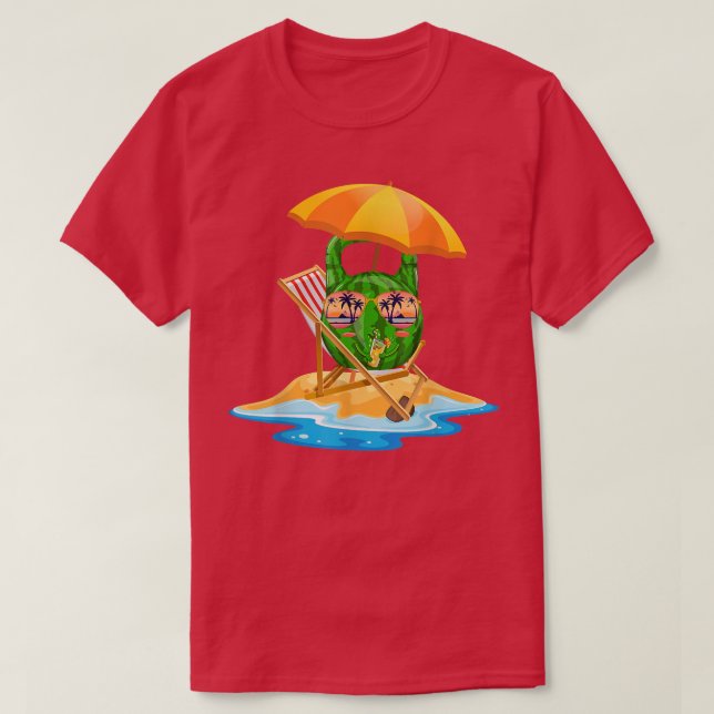 Funny Watermelon Kettlebell Powerlift Workout L T Shirt (Design framsida)