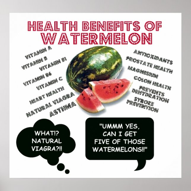 Funny Watermelon Man Viagra Joke Poster (Framsidan)