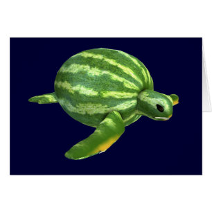 Funny Watermelon Seaturtle Hälsningskort
