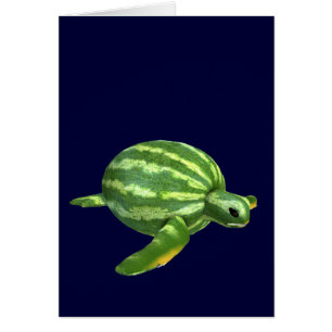 Funny Watermelon Seaturtle Hälsningskort