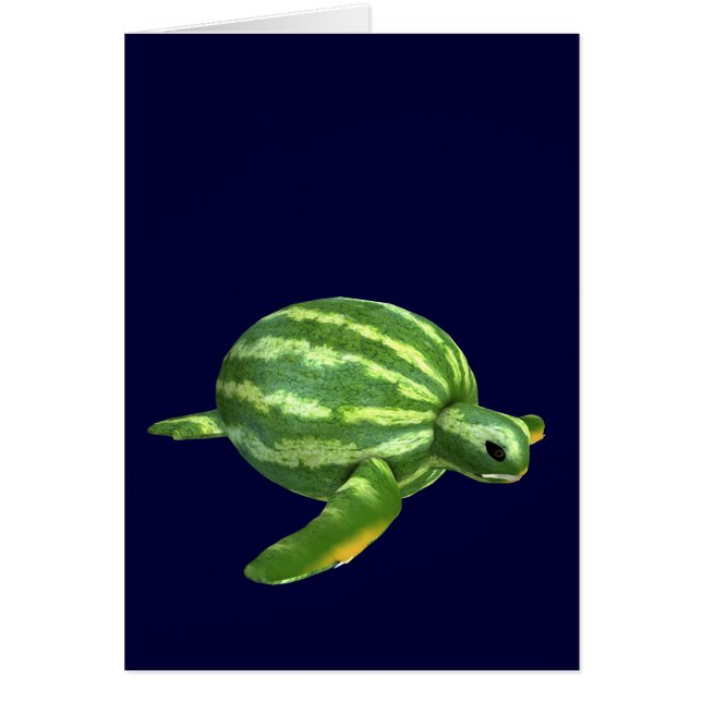 Funny Watermelon Seaturtle Hälsningskort (Framsidan)