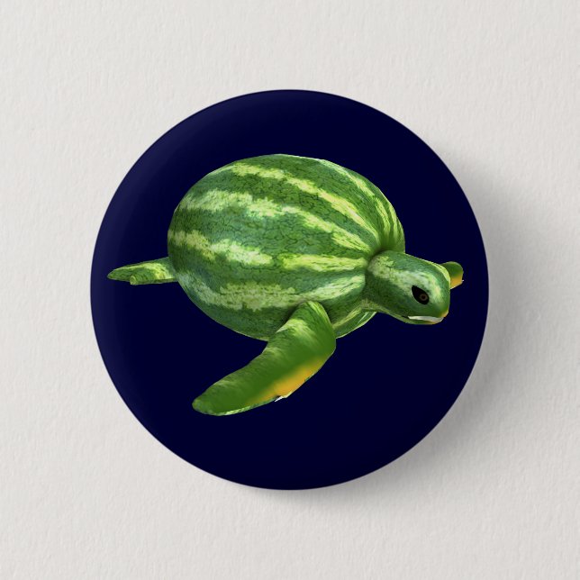 Funny Watermelon Seaturtle Knapp (Framsida)