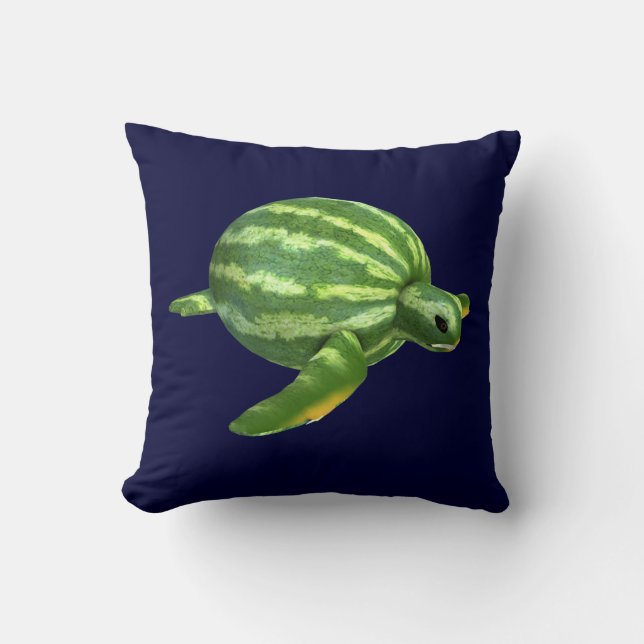 Funny Watermelon Seaturtle Kudde (Framsida)