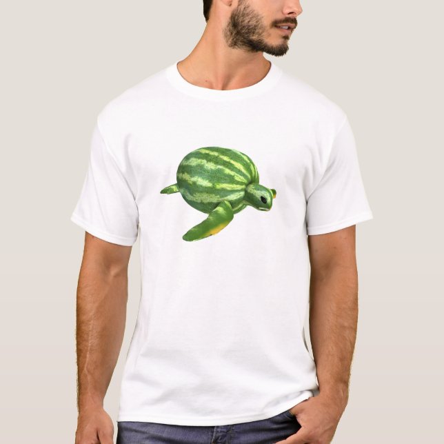 Funny Watermelon Seaturtle Tee Shirt (Framsida)