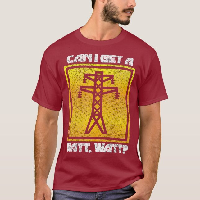 Funny Watt Watt Lineman Electrical Ingenjör Manar T Shirt (Framsida)