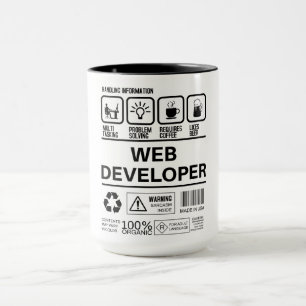Funny Webben Developer Handling Information Mugg