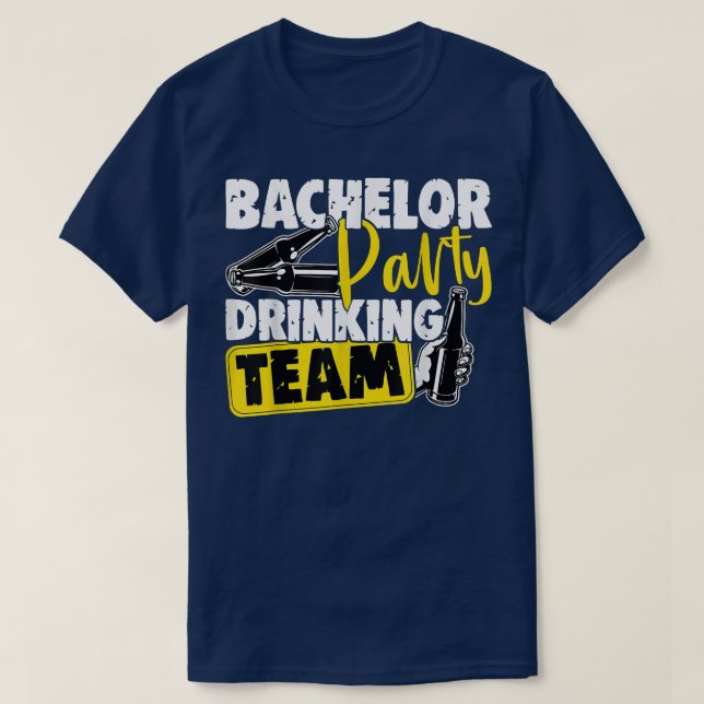 Funny wedding bachelor party grooms drinking team  t shirt (Design framsida)