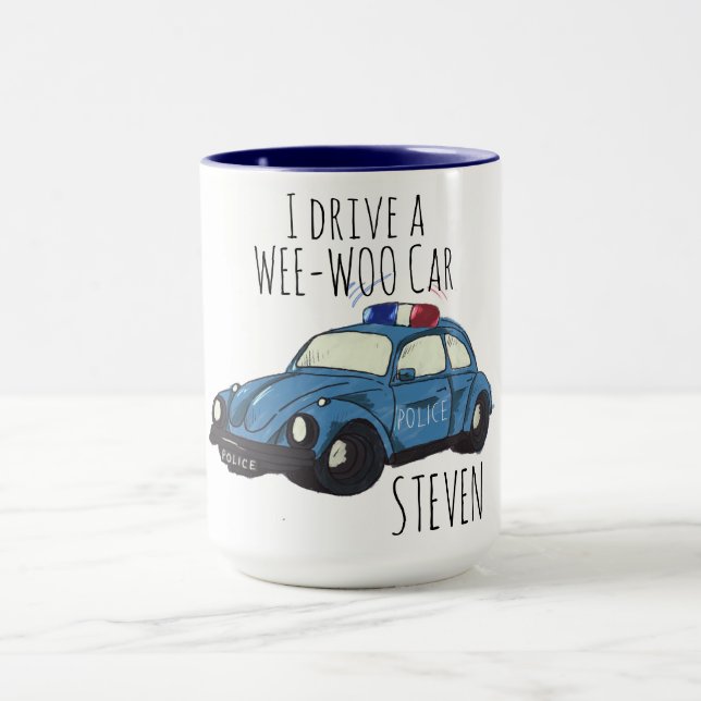 Funny Wee-Woo Car Cartoon Mug  Mugg (Center)