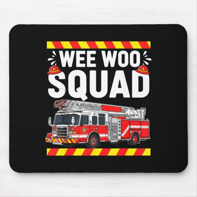 Funny Wee Woo Squad Fire Department Firefighter Fi Musmatta (Framsidan)