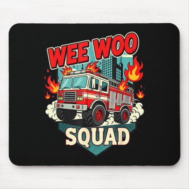 Funny Wee Woo Squad Fire Department Firefighter Fi Musmatta (Framsidan)