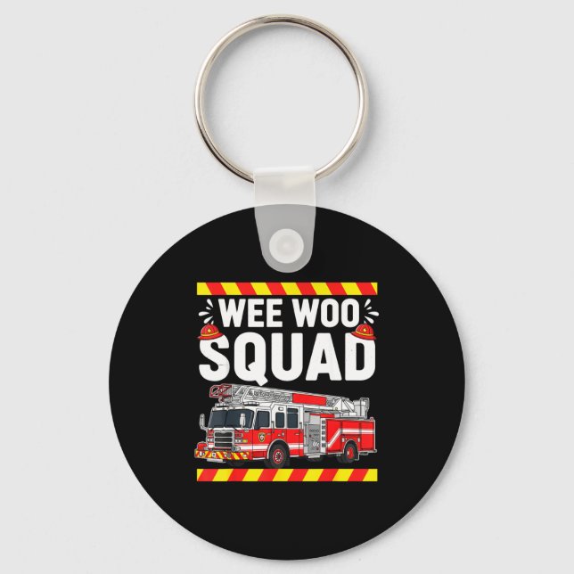 Funny Wee Woo Squad Fire Department Firefighter Fi Nyckelring (Framsida)
